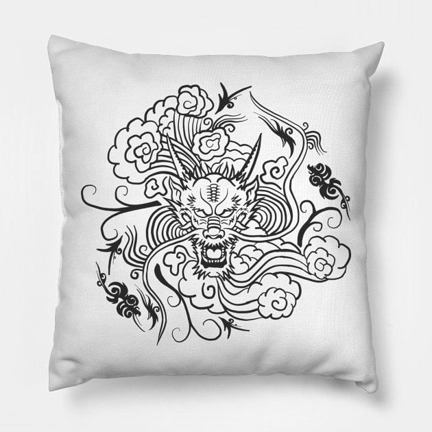 Dragon Head Pillow by jenartfart