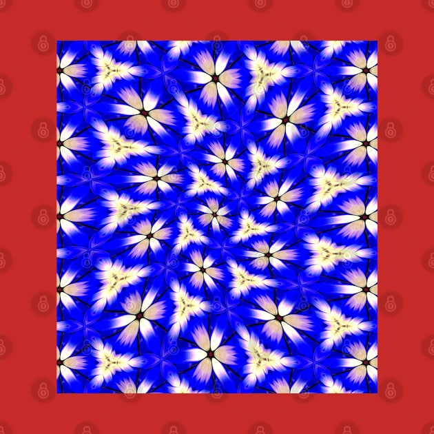 Cute Blue Floral Pattern by PatternFlower