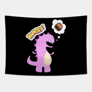 cute hungry dinosaur Tapestry