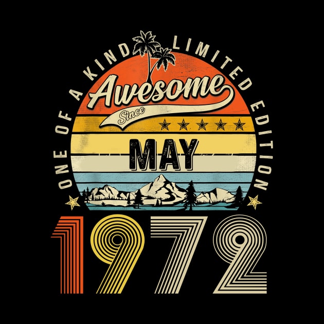 Awesome Since May 1972 Vintage 51st Birthday by Red and Black Floral