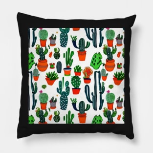 Cacti on White Pillow