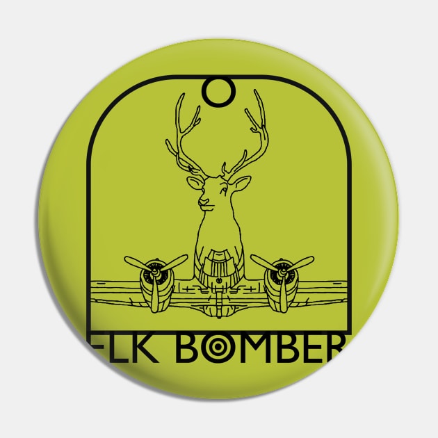 Elk Bomber Pin by Joodls
