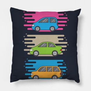 set modern flat design cute car Pillow