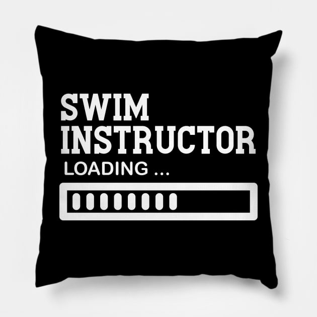 Swim Instructor Job Funny Gift Idea Pillow by Monster Skizveuo