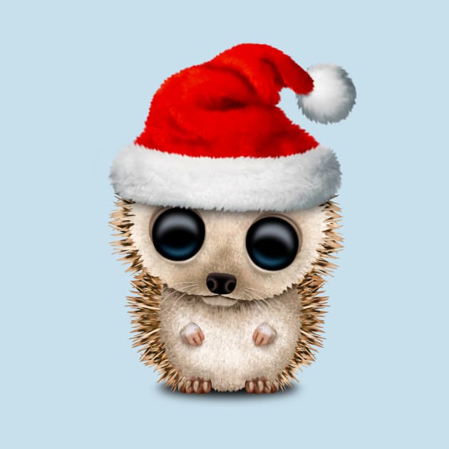 Christmas Hedgehog Wearing a Santa Hat by jeffbartels