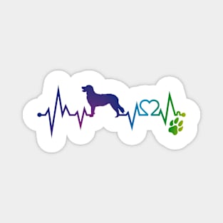 StabyHound  Colorful Heartbeat, Heart & Dog Paw Magnet