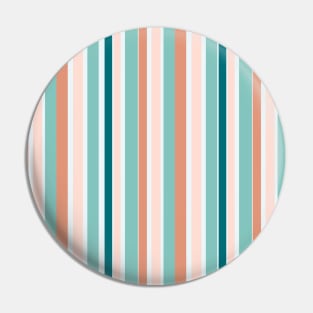 Color Block Stripes Turquoise and Peach Pin