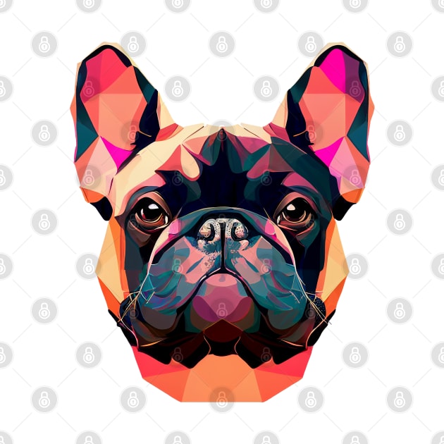 French Bulldog Geometric Portrait - Sunset by Bondoboxy