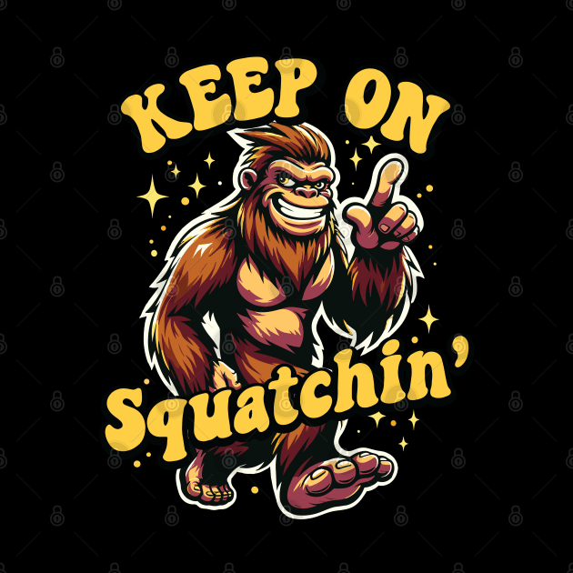 Gone Squatchin' Retro Bigfoot Hunter Graphic by Graphic Duster