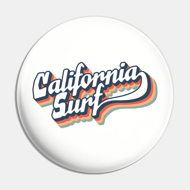 Retro California Surf typography Pin by SSSD