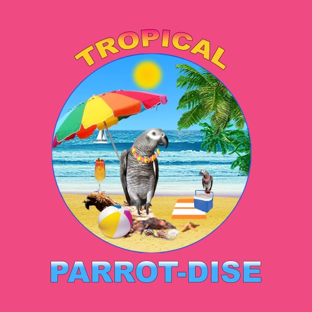 African Grey Timney Parrot Tropical by Pollysapparel