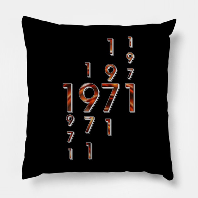 Année de naissance 1971 Pillow by Cartsandra B