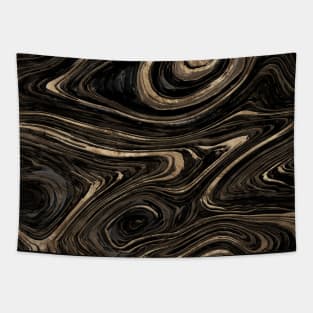 Black and gold Liquid Marble Watercolor Tapestry