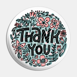 Thank You Doodles Flowers Pin