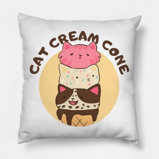 Cat Cream Cone Pillow