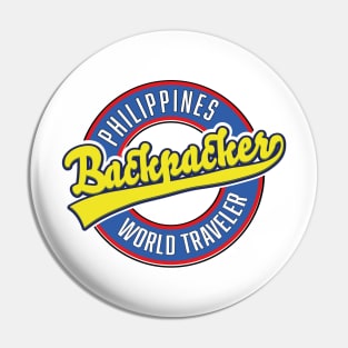 Philippines backpacker world traveler logo Pin