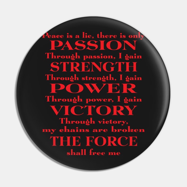 Sith Code Pin by ShirtsFineEnoughForASith