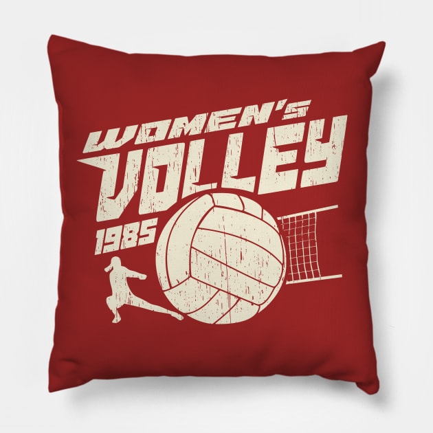 Womens volleyball retro vintage 80s Pillow by SpaceWiz95