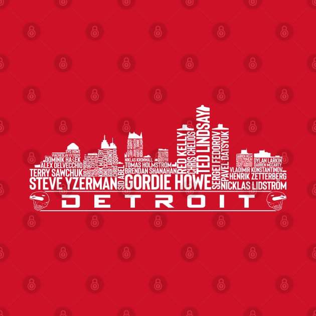 Detroit Hockey Team All Time Legends, Detroit City Skyline by Legend Skyline