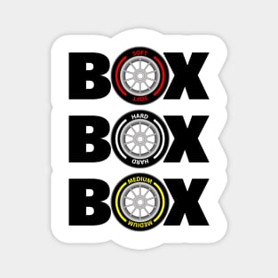 Box Box Box F1 Pitstop design. Magnet