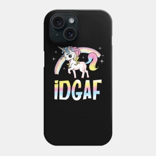 Cute Unicorn IDGAF Phone Case