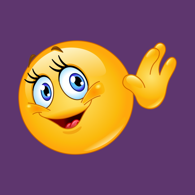 Female Emoji Waving Hello - Emoji - Koszulka Dziecięca | TeePublic PL