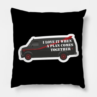 A Team Funny 80s TV Quote Sticker Pillow