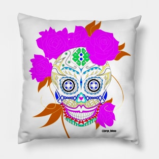 white luxury catrina ecopop Pillow