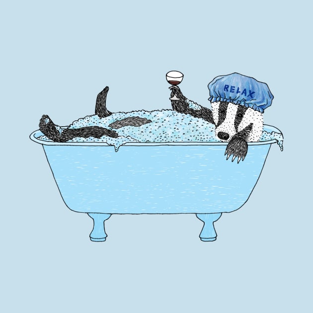 Bathing Badger by martinascott