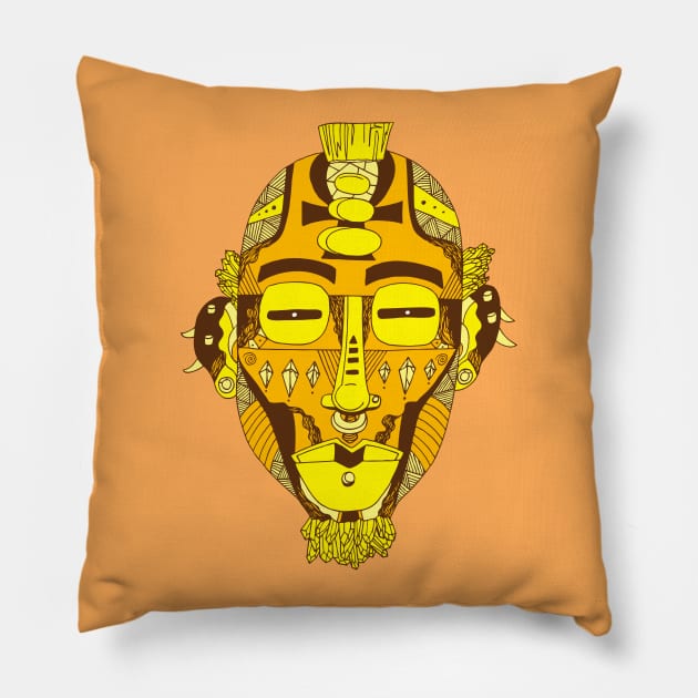 Solange African Mask 5 Pillow by kenallouis