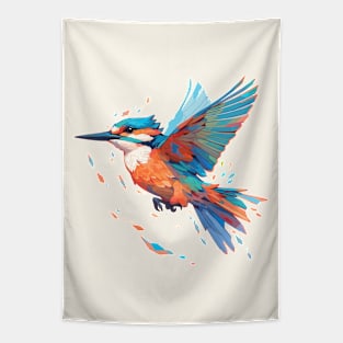 Geometric flying kingfisher Tapestry