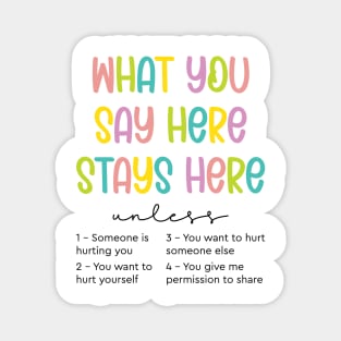 What You Say Here Stays Here Magnet