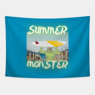 Summer Monster Surf Beach Tapestry