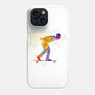 Man skateboard in watercolor Phone Case