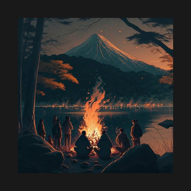 Bonfire Night at the Majestic Mount Fuji by LoudlyUnique