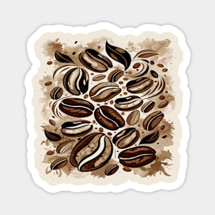 Coffee bean ink wash painting Magnet