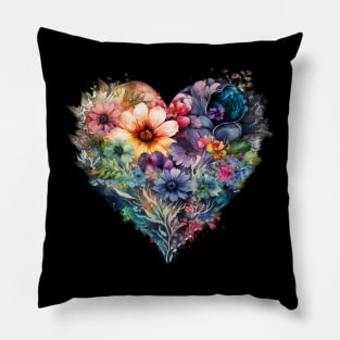 Boho Floral Heart Pillow