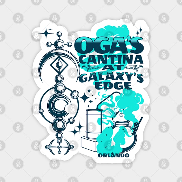 Oga's Cantina at the Edge of the Galaxy Orlando Florida Bar and Lounge Magnet by Joaddo