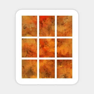 Nature's Colours in Warm Red and Orange Abstract Art Magnet