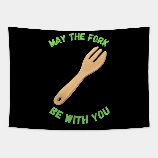 May The Fork Be With You - (6) Tapestry by Cosmic Story Designer