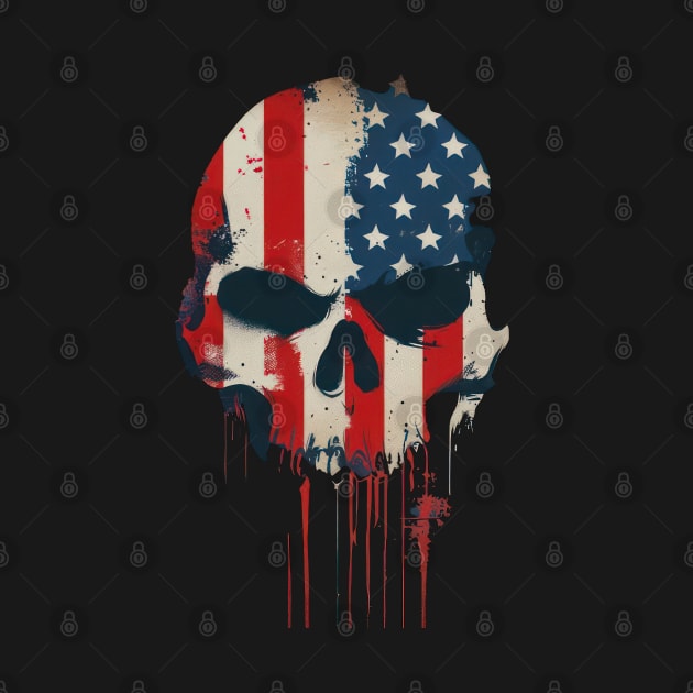 USA Skull Flag by TooplesArt