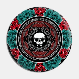 Skull and Flowers Pin