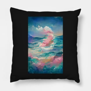 Cotton Candy Ocean Dream Art Pillow