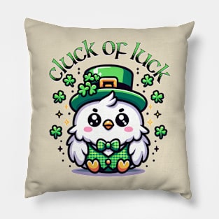 Cluck Of Luck - Chicken Humor St Patrick's Day Pillow