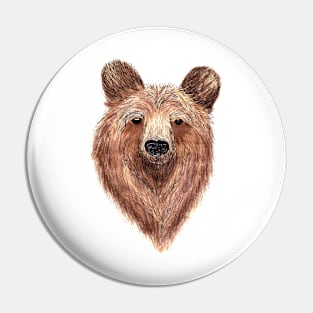 Hand Drawn Bear - color Pin