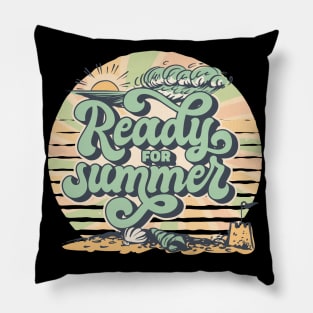 Ready For Summer Retro Vintage Art Pillow