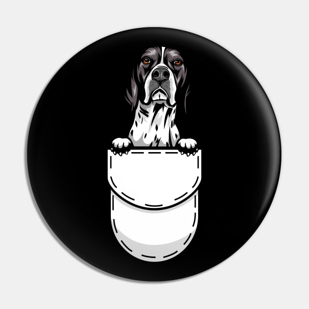 Funny English Pointer Pocket Dog Pin by Pet My Dog