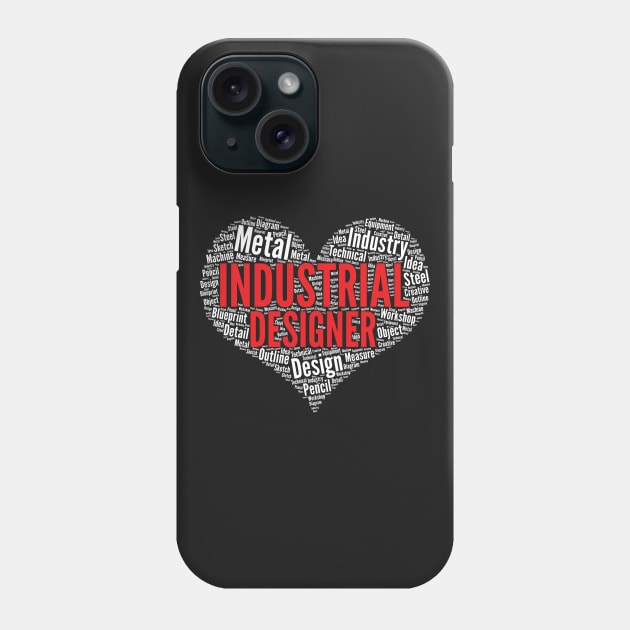 Industrial Designer Heart Shape Word Cloud Designing graphic Phone Case by theodoros20