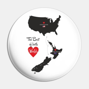 The Best of both Worlds - United States - New Zealand Pin