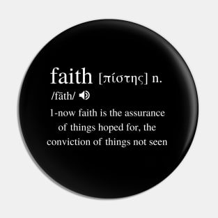 Faith Biblical definition from Hebrews 11, white text Pin